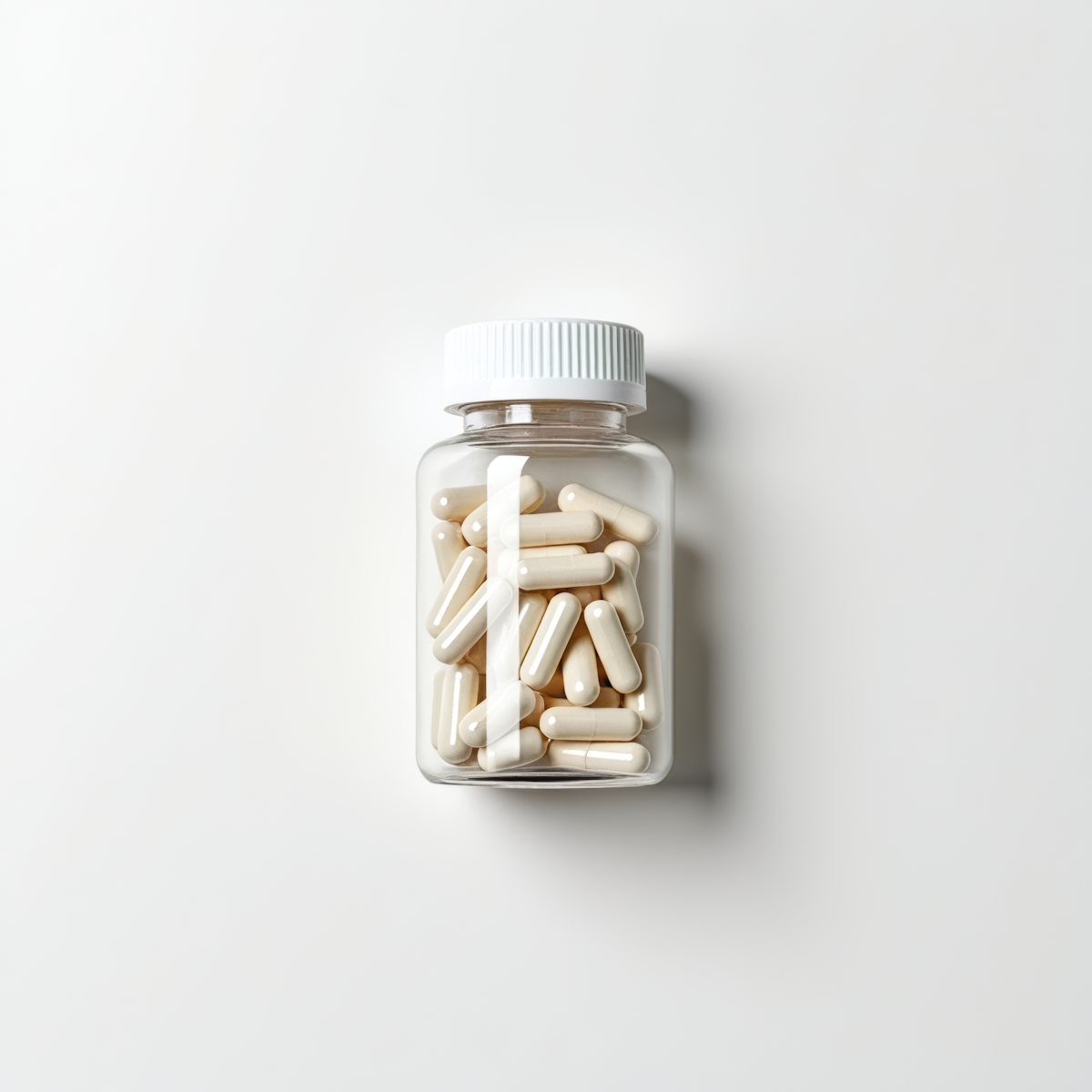 Clear Plastic Bottle with Capsules ami vitamins